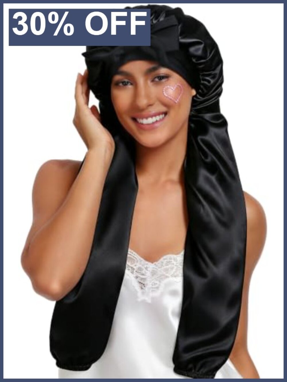 Extra Long Double Layer Satin Hair Bonnet for Long Thick Hair Sleep Cap